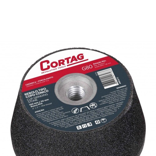 Rebolo c�nico para esmerilhadeira angular 100mm rosca M18 G80