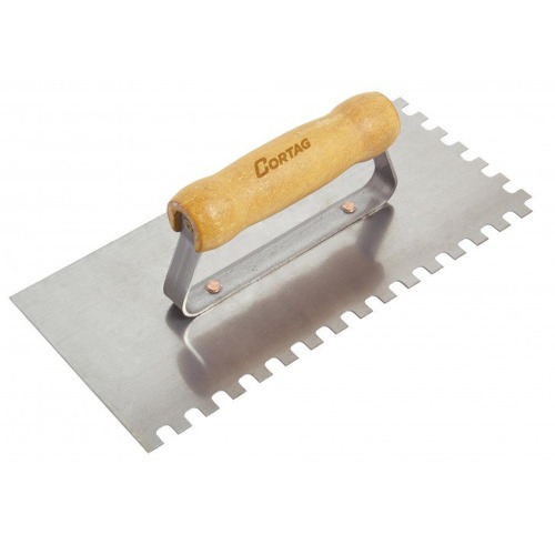 Desempenadeira em aço dentada com cabo de madeira 8x8mm - 60700 Desempenadeira em aço dentada com cabo de madeira 8x8mm - 60700