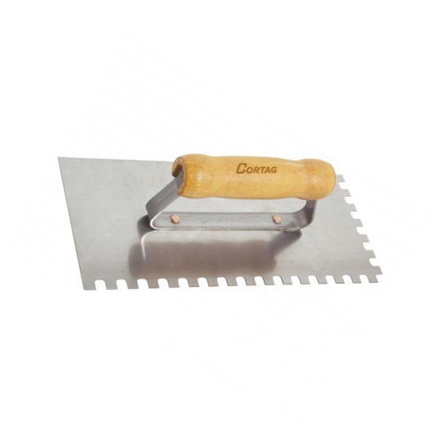 Desempenadeira em aço dentada com cabo de madeira 8x8mm - 60700 Desempenadeira em aço dentada com cabo de madeira 8x8mm - 60700