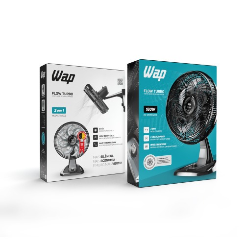 Ventilador de mesa e parede silencioso 50 cm 8 pás 3 velocidades - Flow Turbo 220V Ventilador de mesa e parede silencioso 50 cm 8 pás 3 velocidades - Flow Turbo 220V
