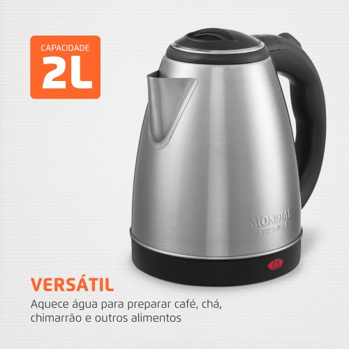 Chaleira elétrica 2 litros 1.200 watts Premium Inox - CE-06 110V Chaleira elétrica 2 litros 1.200 watts Premium Inox - CE-06 110V