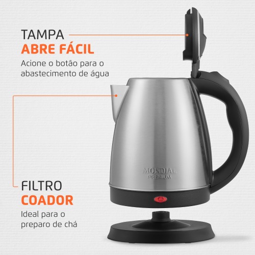 Chaleira elétrica 2 litros 1.200 watts Premium Inox - CE-06 110V Chaleira elétrica 2 litros 1.200 watts Premium Inox - CE-06 110V