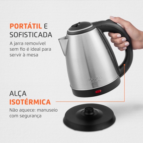 Chaleira elétrica 2 litros 1.200 watts Premium Inox - CE-06 110V Chaleira elétrica 2 litros 1.200 watts Premium Inox - CE-06 110V
