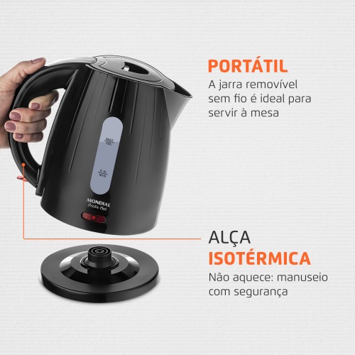 Chaleira elétrica 1 litro 1.200 watts Pratic Hot - CE-07 110V Chaleira elétrica 1 litro 1.200 watts Pratic Hot - CE-07 110V