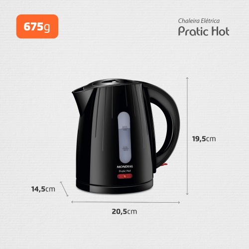 Chaleira elétrica 1 litro 1.200 watts Pratic Hot - CE-07 110V Chaleira elétrica 1 litro 1.200 watts Pratic Hot - CE-07 110V