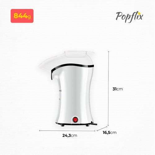 Pipoqueira elétrica com bico direcionador 1200 watts branco- PopFlix 110V Pipoqueira elétrica com bico direcionador 1200 watts branco- PopFlix 110V