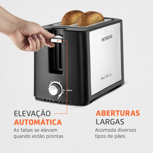 Torradeira de p�es 800 watts Smart Toast Inox - T-13  220V