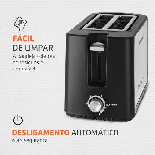 Torradeira de p�es 800 watts Smart Toast Inox - T-13  220V