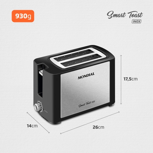 Torradeira de p�es 800 watts Smart Toast Inox - T-13  220V