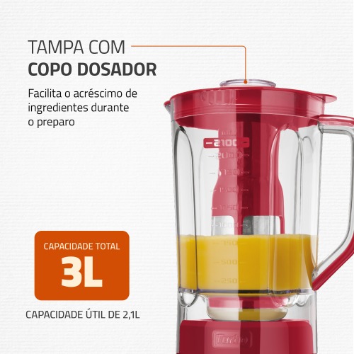 Liquidificador 12 velocidades 1200 watts Turbo Inox - L-1200RI  220V