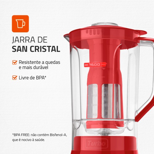 Liquidificador 3 velocidades 550W Power Turbo Power - L-99-FR 110V Liquidificador 3 velocidades 550W Power Turbo Power - L-99-FR 110V