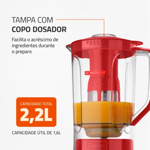 Liquidificador 3 velocidades 550W Power Turbo Power - L-99-FR 110V Liquidificador 3 velocidades 550W Power Turbo Power - L-99-FR 110V