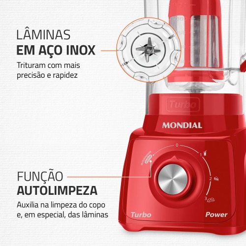 Liquidificador 3 velocidades 550W Power Turbo Power - L-99-FR 110V Liquidificador 3 velocidades 550W Power Turbo Power - L-99-FR 110V