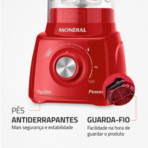 Liquidificador 3 velocidades 550W Power Turbo Power - L-99-FR 110V Liquidificador 3 velocidades 550W Power Turbo Power - L-99-FR 110V