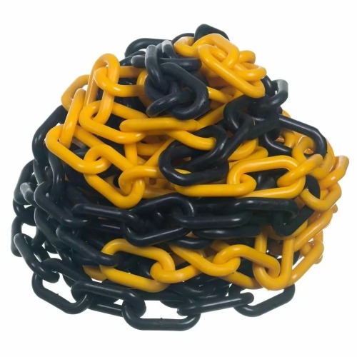 Corrente pl�stica para sinaliza��o 8 mm 10 metros amarela e preta - 700.00098