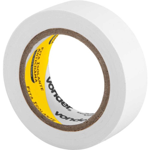 Fita isolante antichama 19 mm x 10 m branca com 10 peças Fita isolante antichama 19 mm x 10 m branca com 10 peças