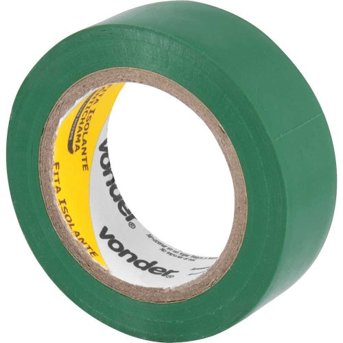 Fita isolante antichama 19 mm x 10 m verde com 10 peças Fita isolante antichama 19 mm x 10 m verde com 10 peças