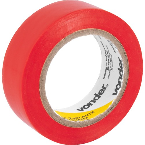 Fita isolante antichama 19 mm x 10 m vermelha com 10 peças Fita isolante antichama 19 mm x 10 m vermelha com 10 peças