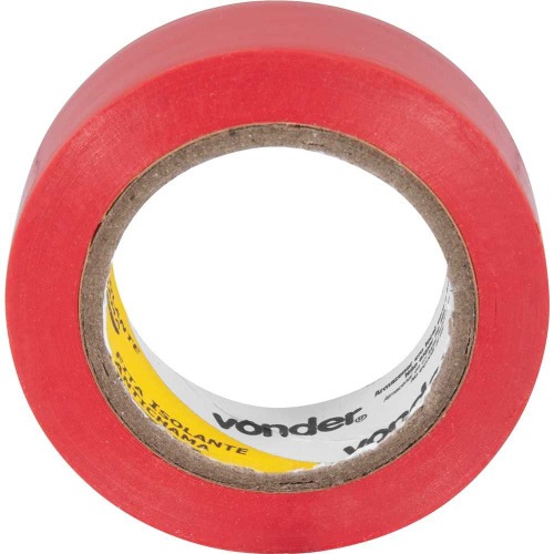 Fita isolante antichama 19 mm x 10 m vermelha com 10 peças Fita isolante antichama 19 mm x 10 m vermelha com 10 peças