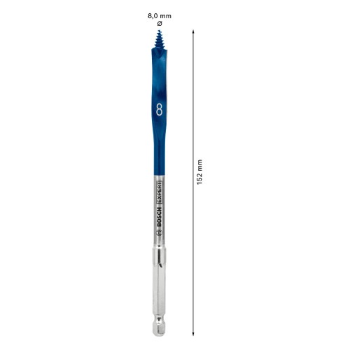 Broca chata para madeira 8,0 x 152 mm Expert - Self Cut Speed Broca chata para madeira 8,0 x 152 mm Expert - Self Cut Speed
