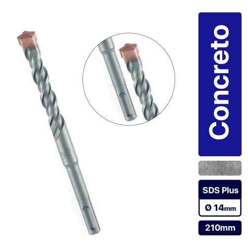 Broca de wídea para concreto 14 x 210 mm SDS Plus - 7103355 Broca de wídea para concreto 14 x 210 mm SDS Plus - 7103355