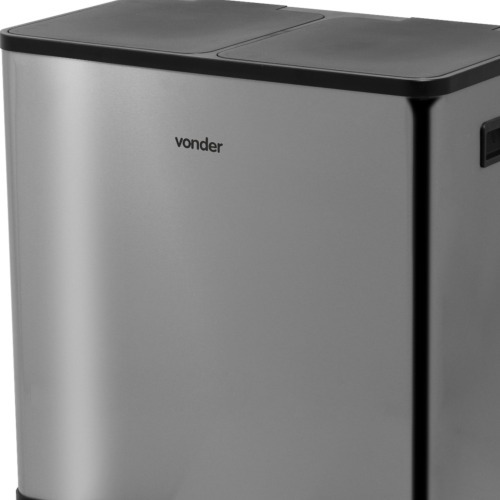 Lixeira dupla inox retangular 30L com pedal