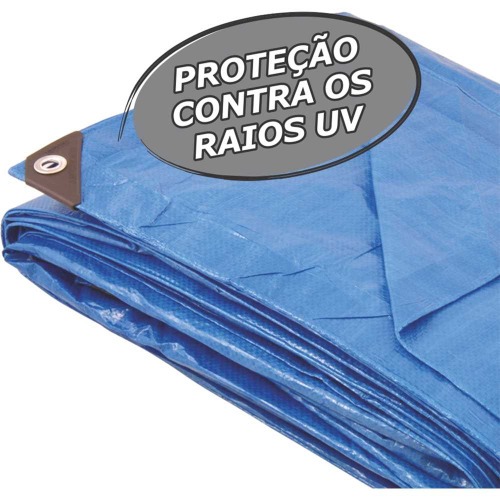 Lona reforçada de polietileno azul 10 m x 10 m Lona reforçada de polietileno azul 10 m x 10 m