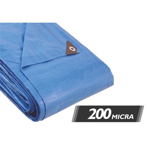 Lona reforçada de polietileno azul 8 m x 7 m Lona reforçada de polietileno azul 8 m x 7 m