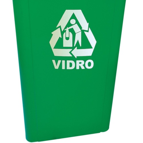 Cesto coletor de lixo 60L tampa basculante com adesivo - CC61VD Cesto coletor de lixo 60L tampa basculante com adesivo - CC61VD