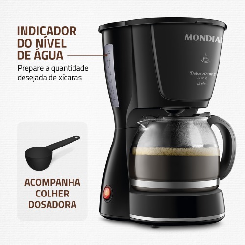 Cafeteira el�trica 550 W jarra de vidro 18 x�caras Dolce Arome - C-30-18X-FB  220V
