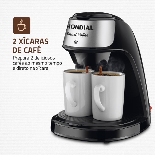 Cafeteira el�trica 2 x�caras preta Smart Coffee - C-42-2X-BI  110V
