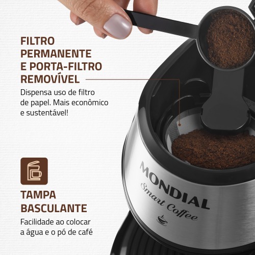 Cafeteira el�trica 2 x�caras preta Smart Coffee - C-42-2X-BI  110V