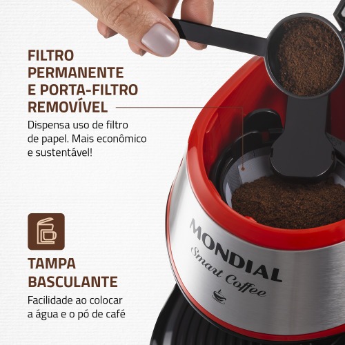 Cafeteira elétrica 2 xícaras vermelha Smart Coffee - C-42-2X-RI 110V Cafeteira elétrica 2 xícaras vermelha Smart Coffee - C-42-2X-RI 110V