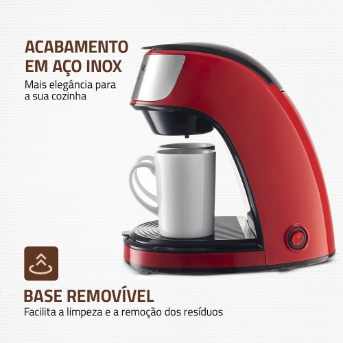 Cafeteira elétrica 2 xícaras vermelha Smart Coffee - C-42-2X-RI 110V Cafeteira elétrica 2 xícaras vermelha Smart Coffee - C-42-2X-RI 110V
