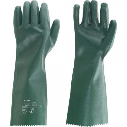 Kit 5 pares de luva pvc lisa com forro de algodão 46 cm - PLV 0046 Kit 5 pares de luva pvc lisa com forro de algodão 46 cm - PLV 0046