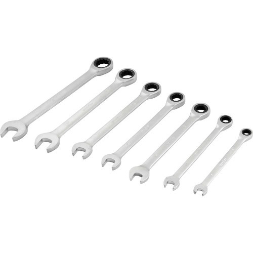 Jogo de chave combinada com catraca de 8 a 19 mm com 7 peças Jogo de chave combinada com catraca de 8 a 19 mm com 7 peças