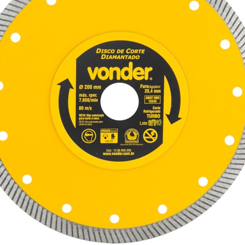 Disco diamantado turbo 200 mm para porcelanato e cer�mica 