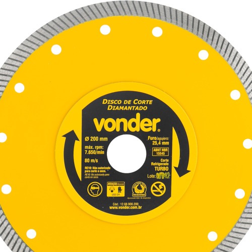 Disco diamantado turbo 200 mm para porcelanato e cer�mica 