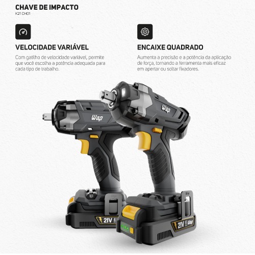 Combo Furadeira Parafusadeira de impacto K21 ID03 + Chave de impacto K21 CH01 21V - K21 KT01  110V/220V