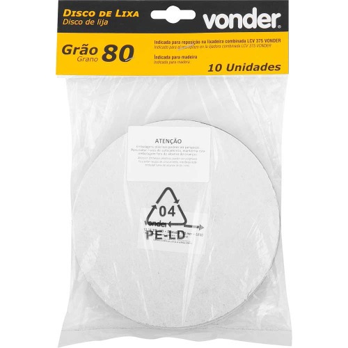 Disco de lixa costado em pluma 150mm para lixadeira LCV 375 10 pe�as