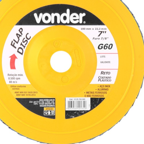 Disco de lixa flap disc reto 7