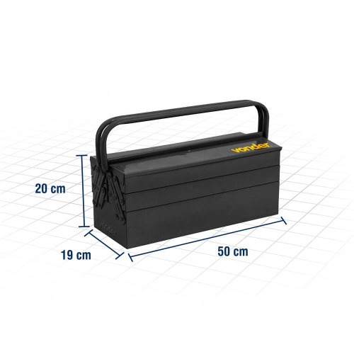Caixa metálica para ferramentas com 5 gavetas 50 x 19 x 20 cm Caixa metálica para ferramentas com 5 gavetas 50 x 19 x 20 cm
