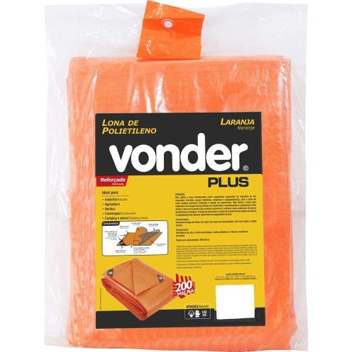 Lona reforçada de polietileno laranja 4 m x 3 m Lona reforçada de polietileno laranja 4 m x 3 m
