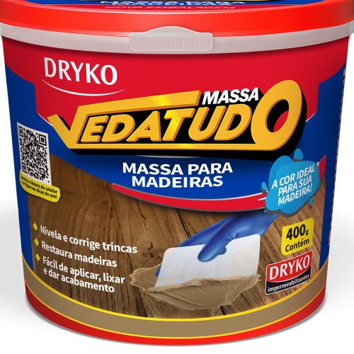 Massa para madeira reparo e calafeta��o 400 g - Vedatudo