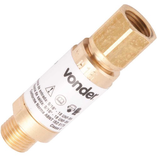 Válvula corta fogo oxigênio para maçarico - VCF 676 MO Válvula corta fogo oxigênio para maçarico - VCF 676 MO