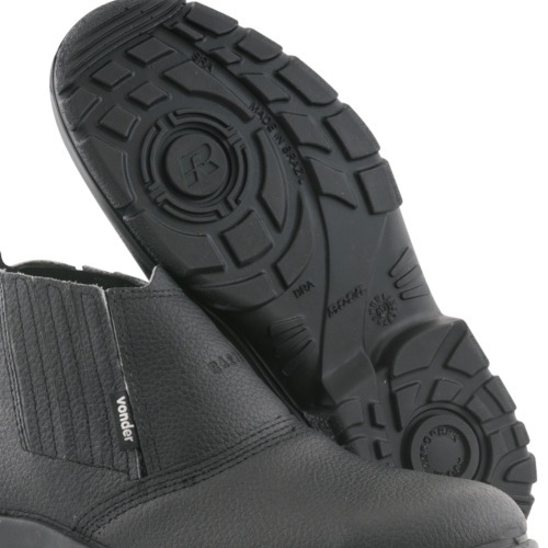 Botina bidensidade couro de raspa com elástico biqueira aço Botina bidensidade couro de raspa com elástico biqueira aço