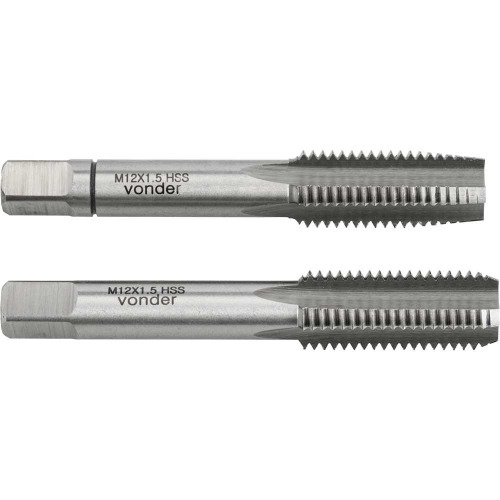 Jogo de macho manual aço rápido 12 x 1,50 mm MB com 2 peças Jogo de macho manual aço rápido 12 x 1,50 mm MB com 2 peças