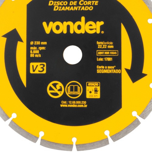 Disco diamantado segmentado 230 mm para concreto Disco diamantado segmentado 230 mm para concreto