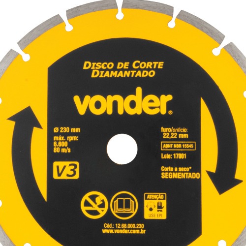 Disco diamantado segmentado 230 mm para concreto Disco diamantado segmentado 230 mm para concreto