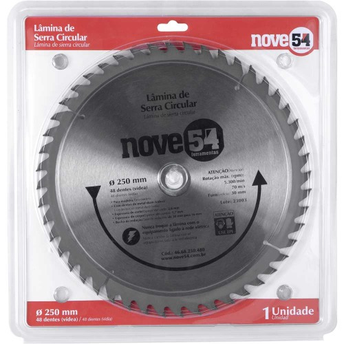 Disco de serra para madeira 250 x 30 mm 48 dentes Disco de serra para madeira 250 x 30 mm 48 dentes